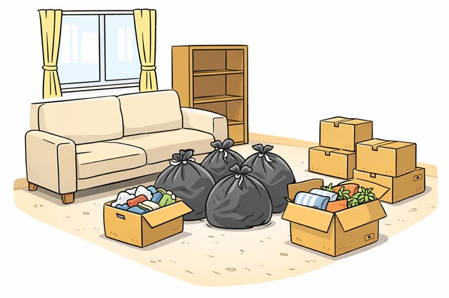 不用品回収(まとめた状態)